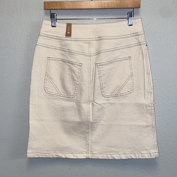 prAna NWT Size 8 Cream Broadway Organic Cotton Casual Pencil Skirt 3088 - Picture 4 of 13